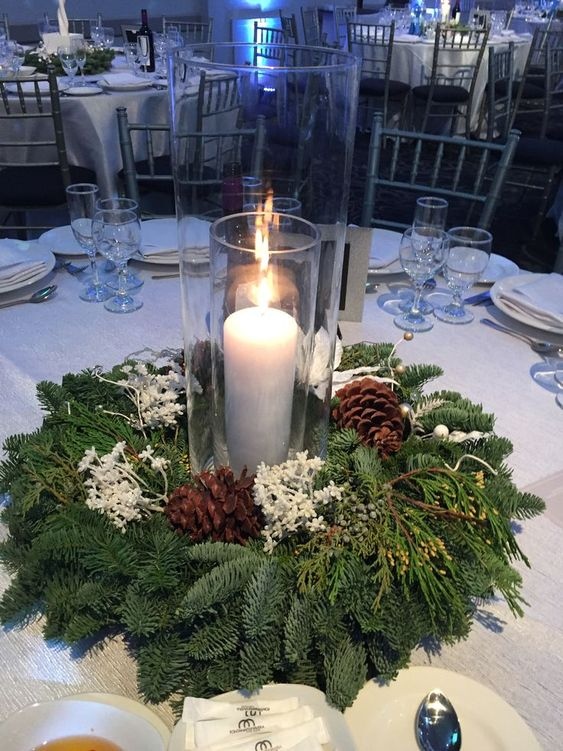 Christmas Candle Centrepieces