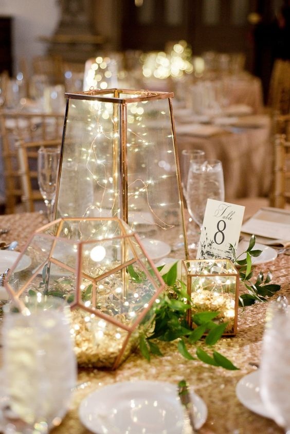 Christmas Fairy Light Centrepieces