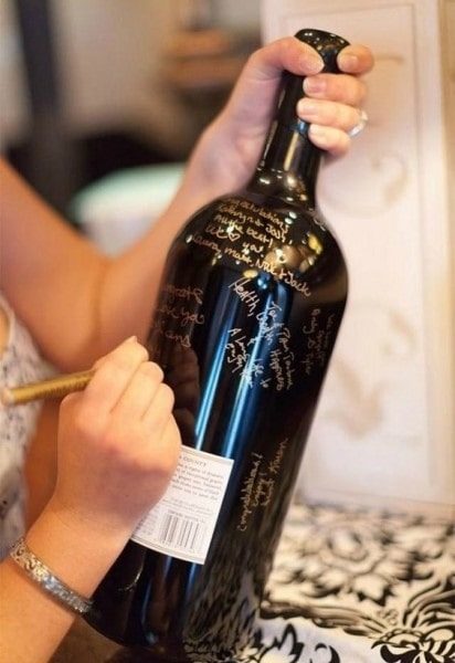 Wine Bottle Wedding Guest Book Alternative