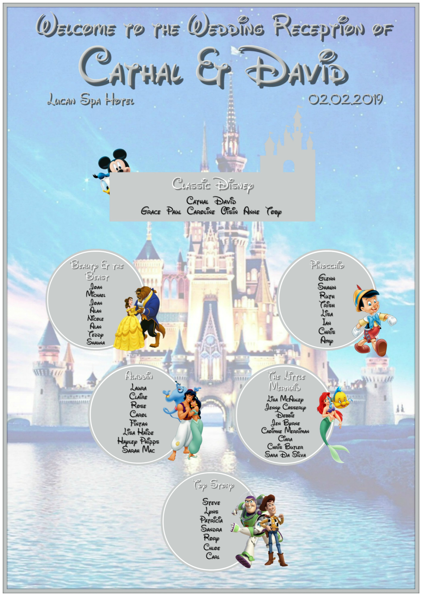 wedding table plan disney 2