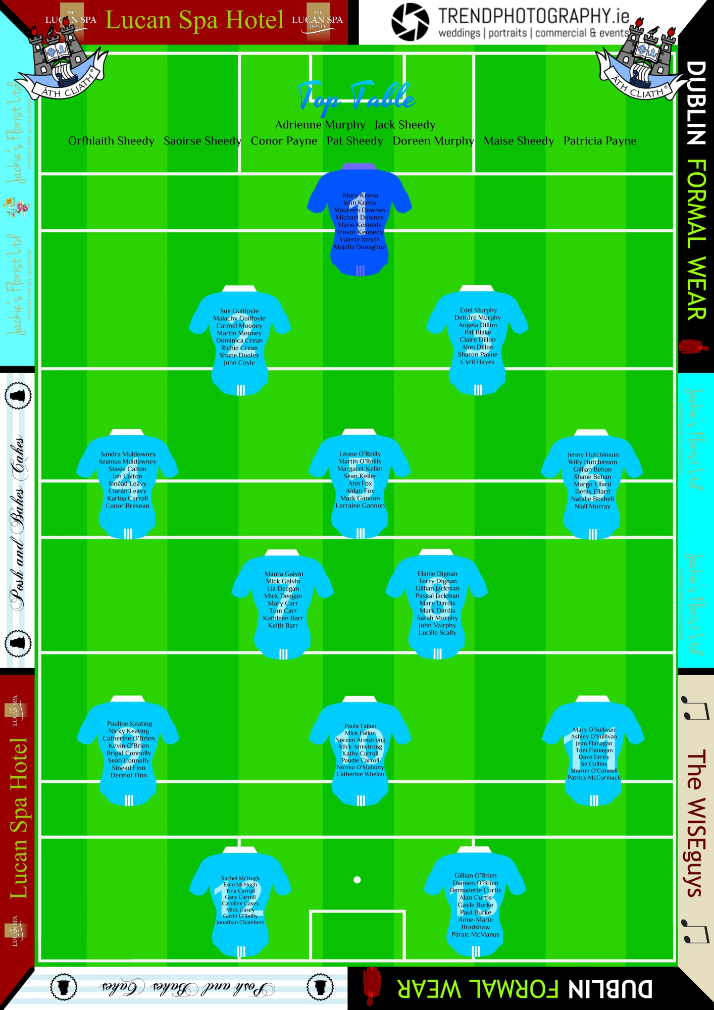 wedding table plan dublin gaa