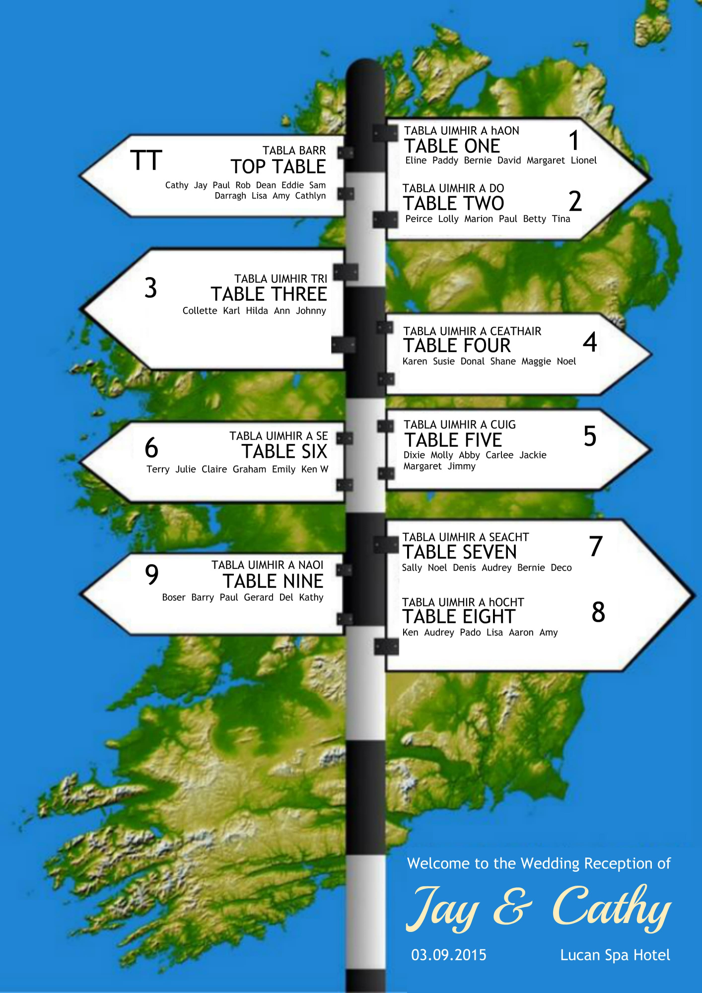 wedding table plan ireland