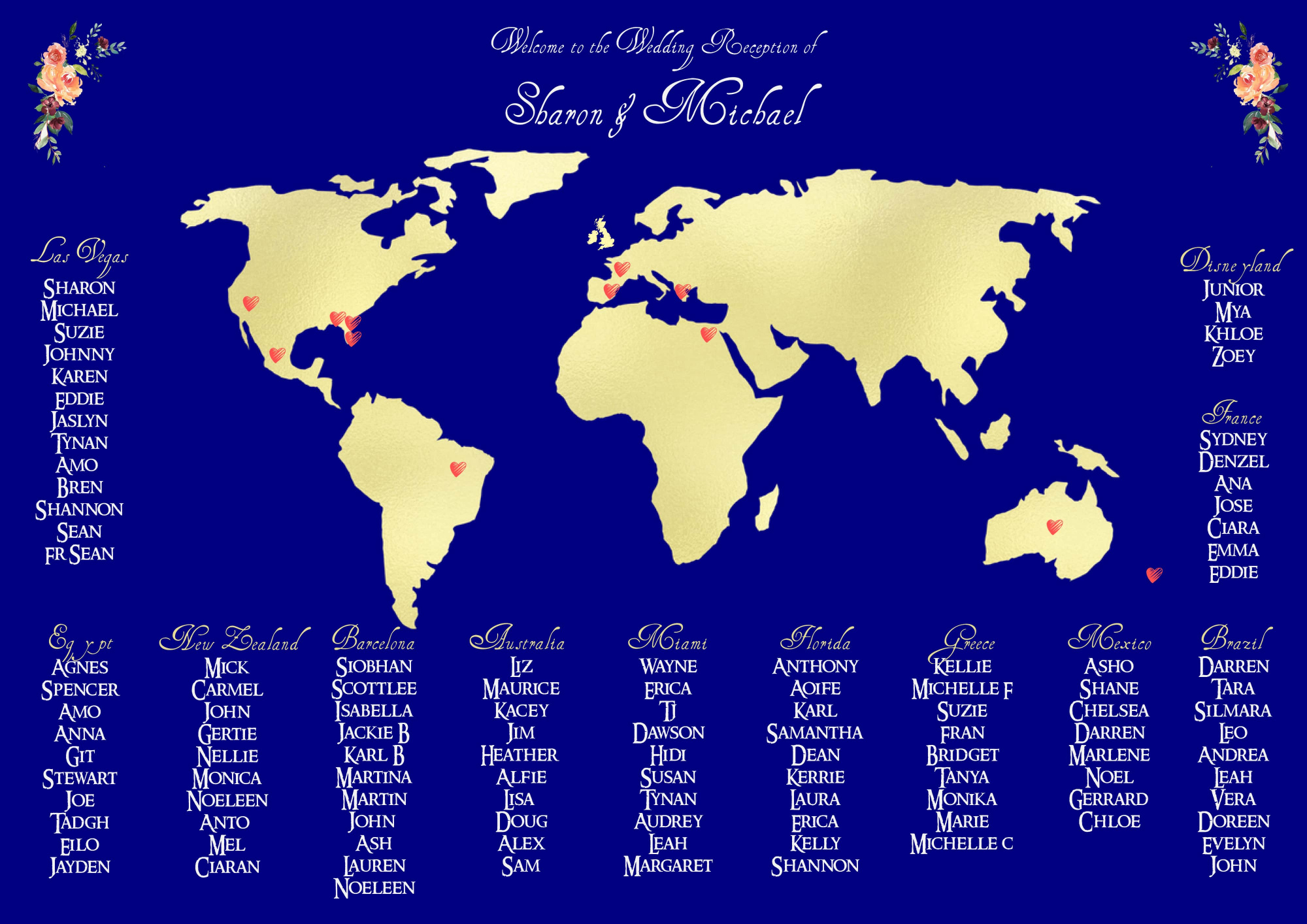 wedding table plan world map