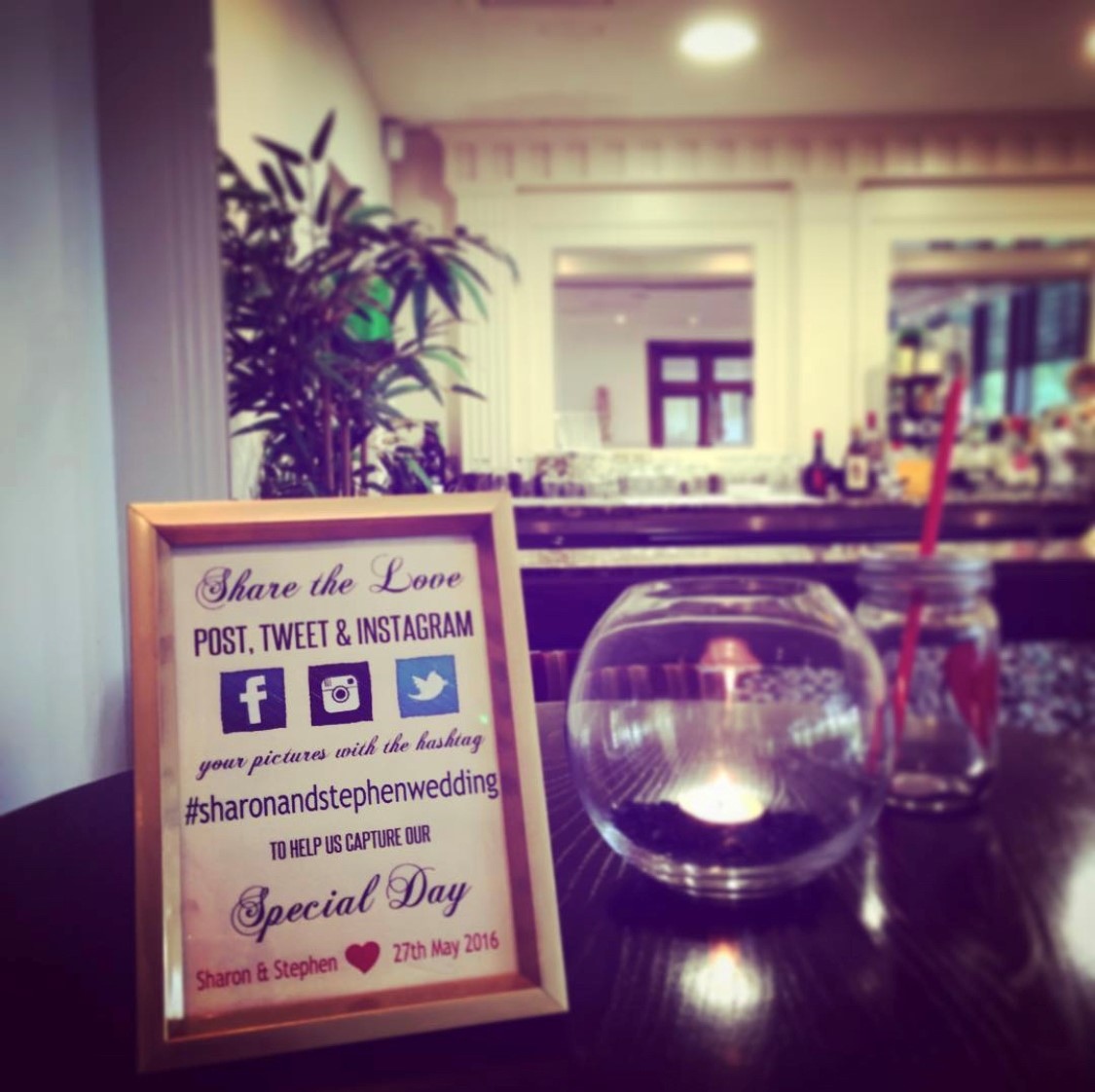 Wedding Hashtag Sign Lucan Spa Hotel
