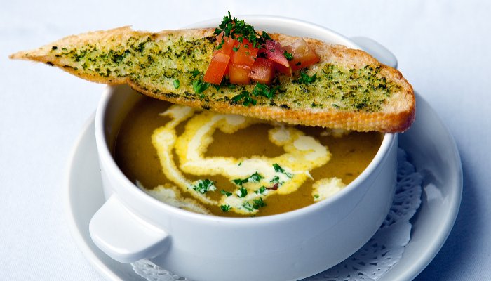 A beautifully presented wedding meal at Lucan Spa Hotel, featuring our Homemade Vegetable Soup dish.