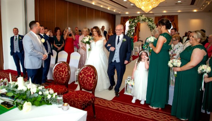 Wedding aisle walk lucan spa hotel Lucan Spa Hotel